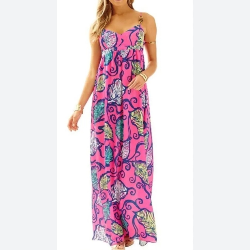 Lilly Pulitzer NWT Leaves in the breeze tropical dress size 00